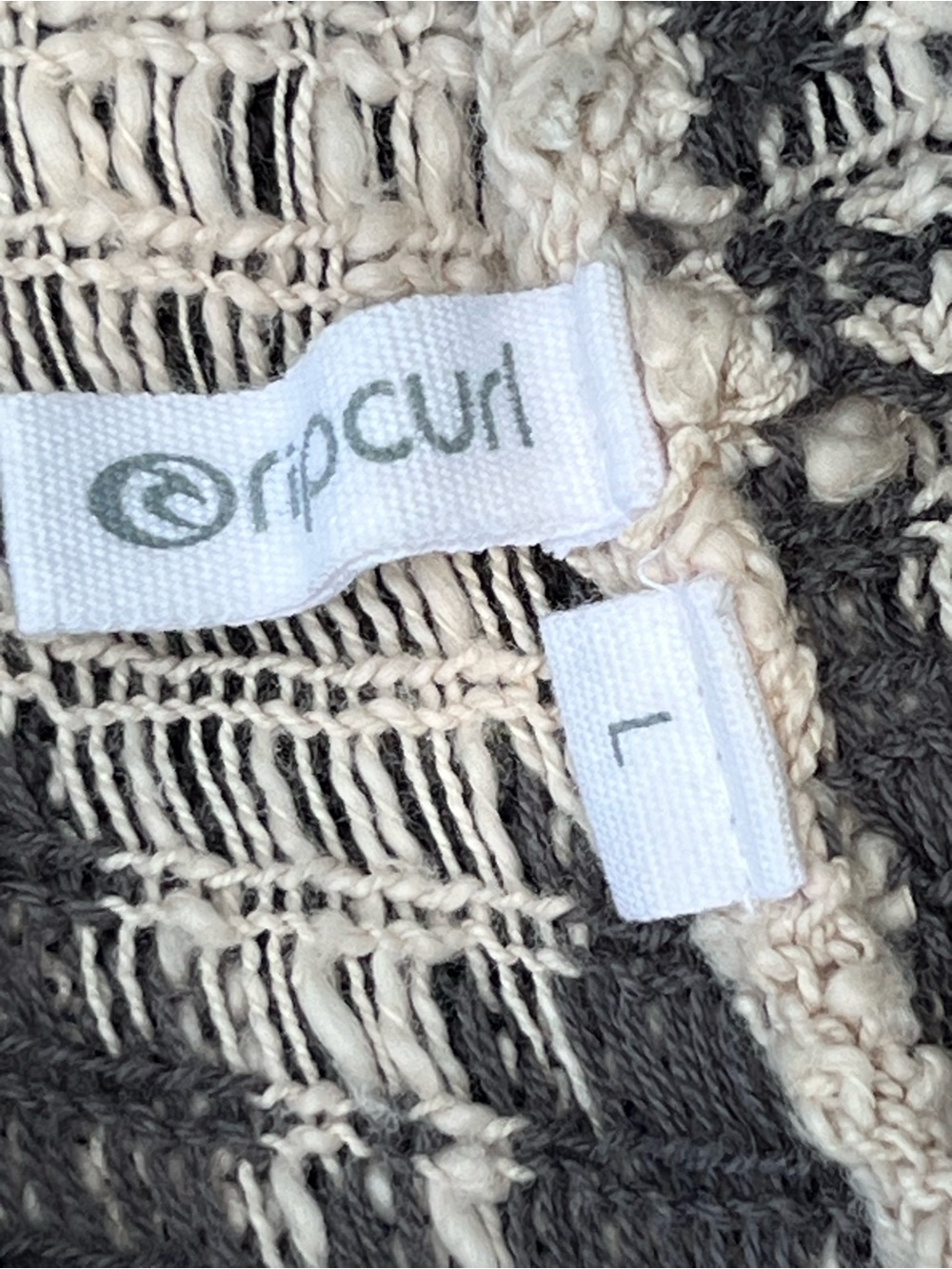 Rip Curl Hooded Tribal hoodie in Cream, Gray and Coral SURF WEAR Sz L - Picture 5 of 8